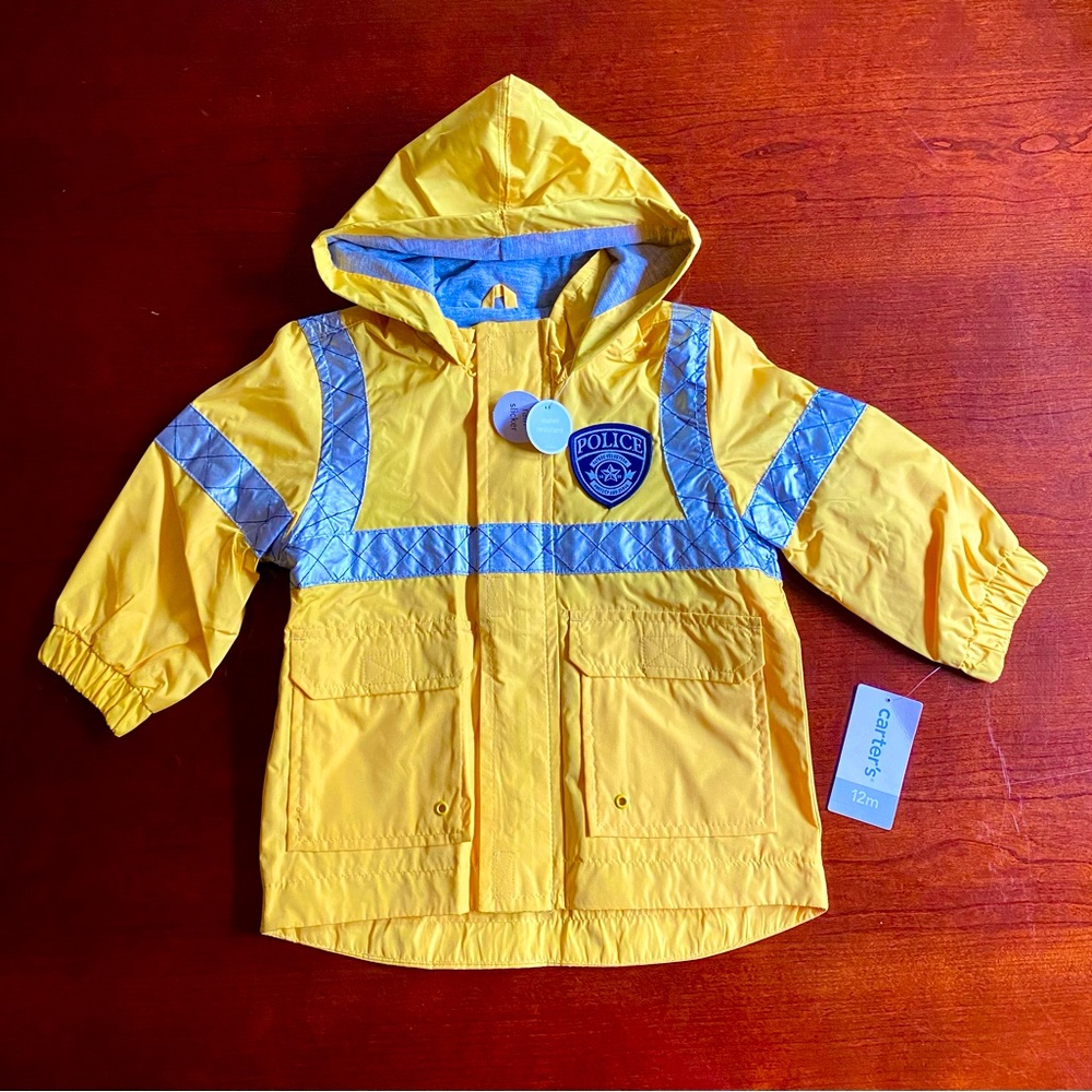 Carter’s Police Officer Yellow Rain Jacket NWT Size 12 Months